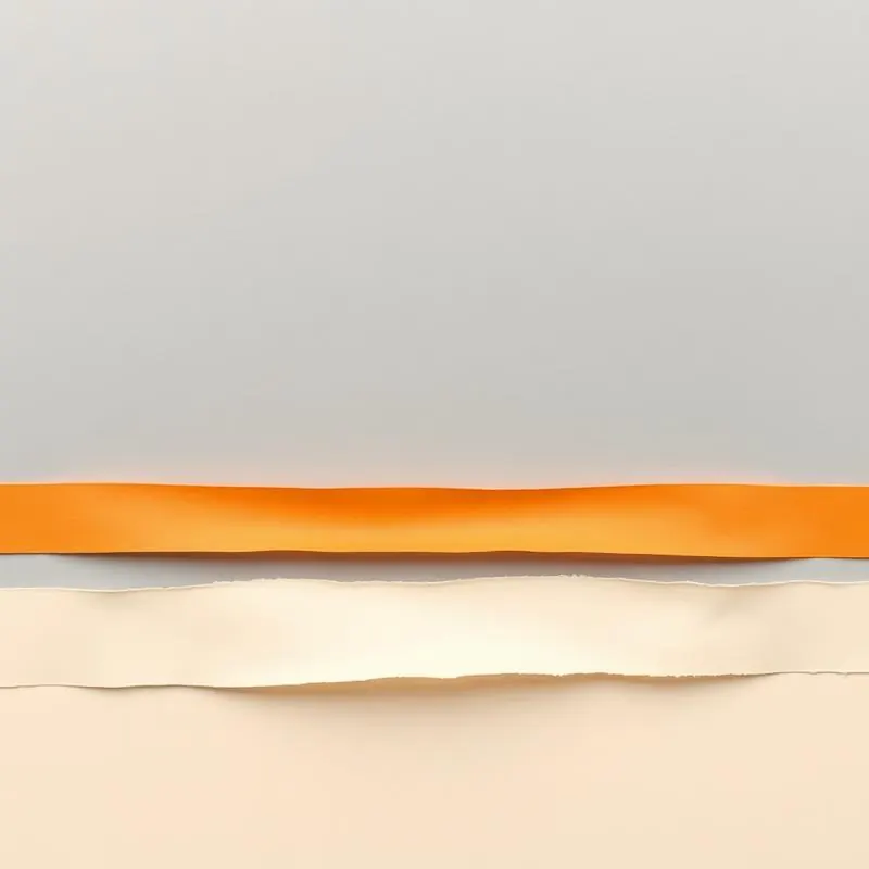Torn paper strips with a single orange band — clear positioning.